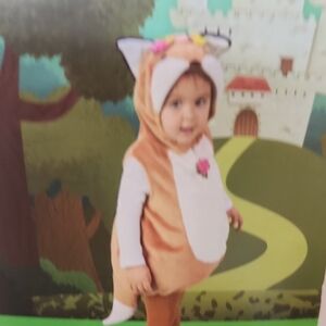 Charming Tan and White Kids Cat Costume